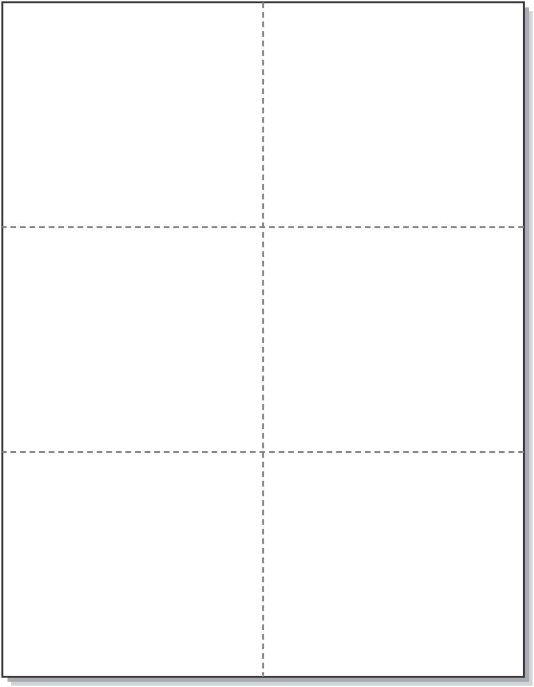 NextDayLabels - Laser Printer Blank Perforated Cards 6 up per Page, for School Registration, Flower Delivery, Wedding Response RSVP, Trip Tickets, ETC. (300 White Cards)