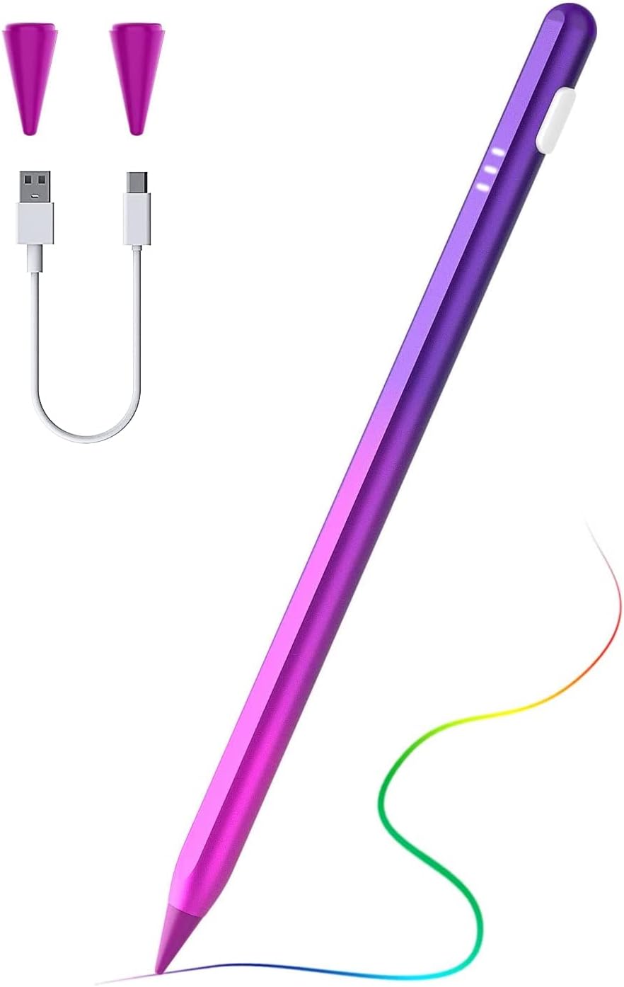 TiMOVO Stylus Pen for iPad, iPad Pencil 2nd Generation with Palm Rejection for 2018-2025 iPad 11th/10th/9th/8th/7th Gen, iPad Pro 13"/11"(M4)/12.9", iPad Air 11"/13" (M3/M2), iPad Mini 7/6th,Purple