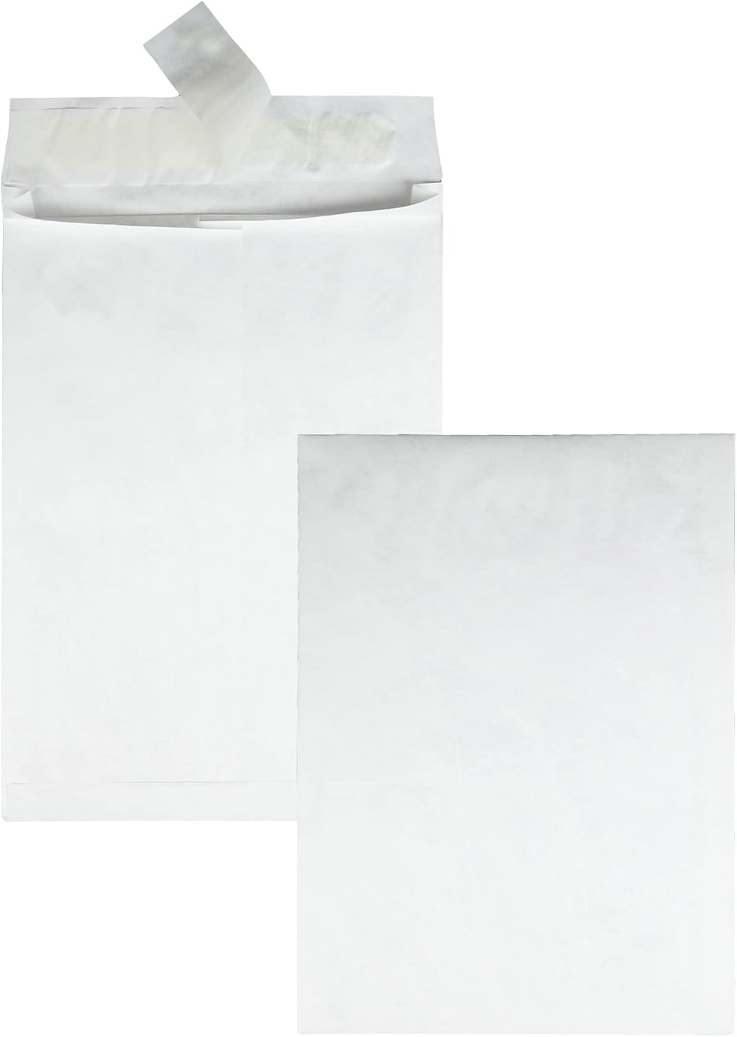 Quality Park Survivor Lightweight 14 lb Tyvek Open End 1.5" Expansion Mailers, 13 1/2, Square Flap, Redi-Strip Closure, 10 x 13, White, 25/Box
