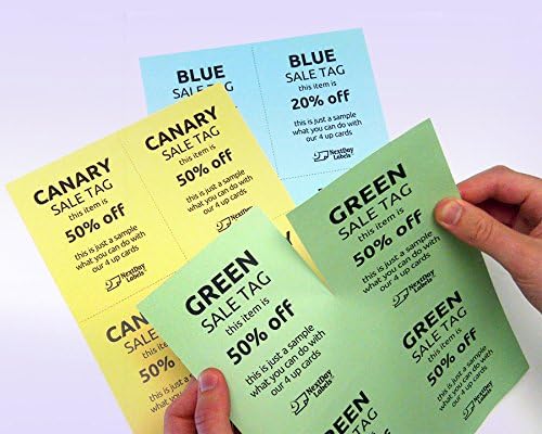 NextDayLabels - 8-1/2" x 11" Laser/Inkjet Postcards 4 Per Page, (4-1/4" x 5-1/2" Each Card | Manila, 200 Cards)