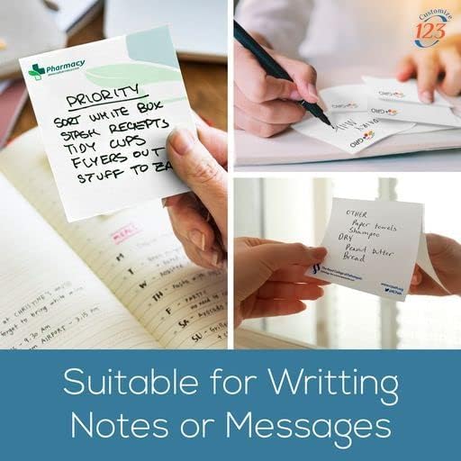 Personalized Sticky Notes with Text or Logo, 25 Sheets Customized Memo Pads - Image 6