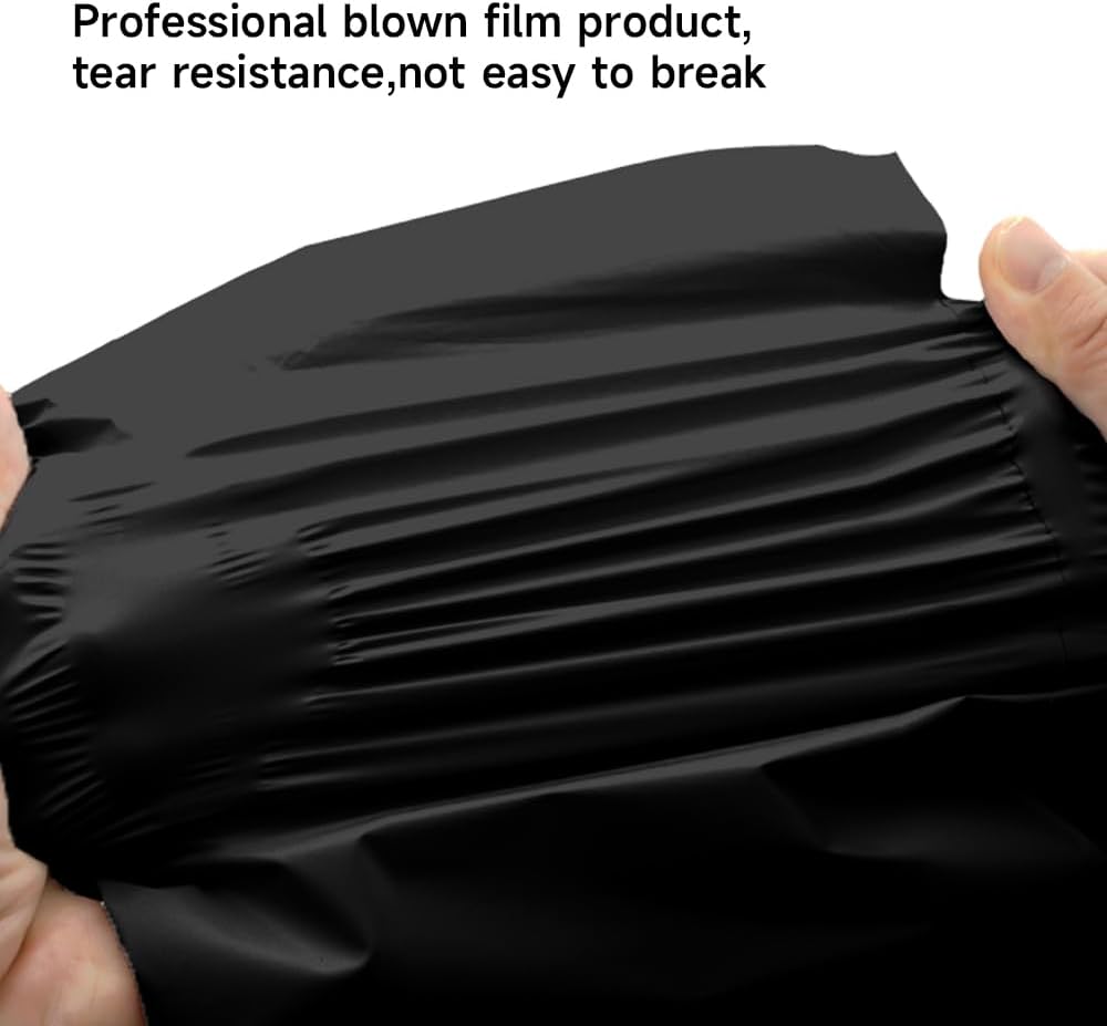 50-Count Black 10x13 Poly Mailing Bags, Durable Tear-Proof Shipping Envelopes with Self-Sealing Closure for Safe Packaging and Mailing