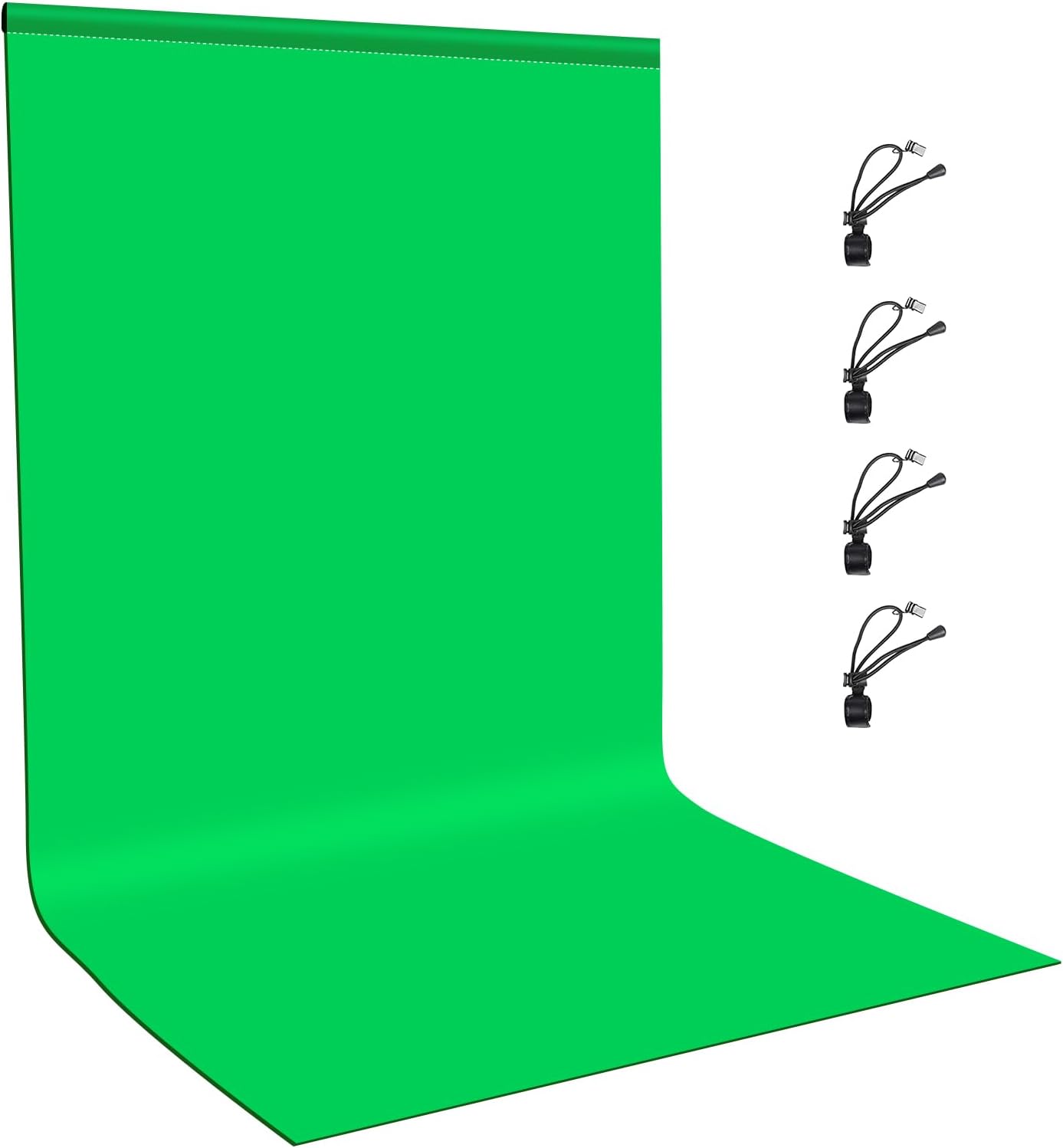 Green Screen Backdrops Curtain for Photography-PULUZ 3.3ft×6.6ft Washable Cloth Photo Background with 4 Clamps for Photoshoot YouTube Video Recording