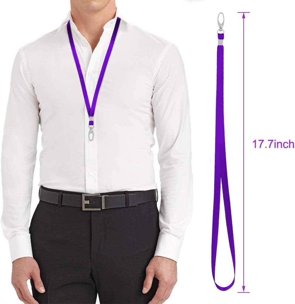 Lanyards for Id Badges Holder Bulk Lanyard with Clip Swivel Hooks for Name Tag ID Badge Holder,Students, Employees