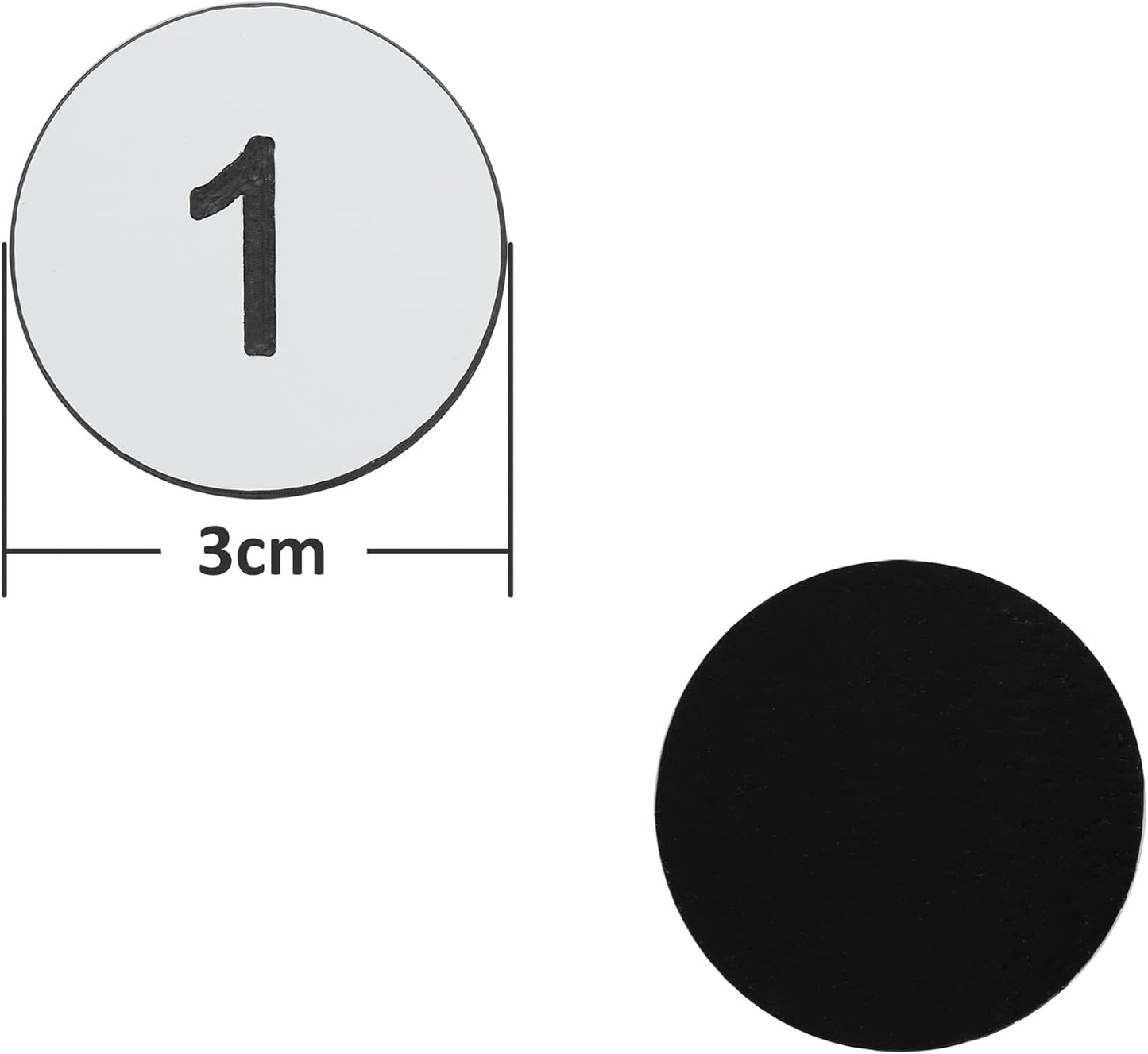 StayMax Plastic Number Tags Engraved Numbered Tags Without Hole (1-100, White)
