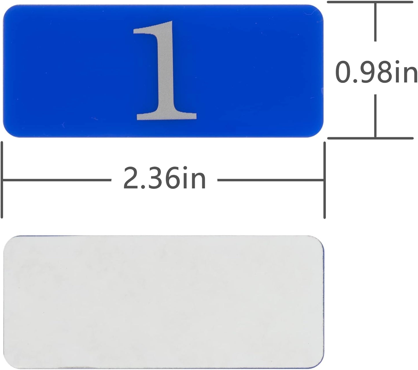 StayMax Plastic Rectangle Locker Numbered Sticker Room Number Table Number (1-25, Blue)