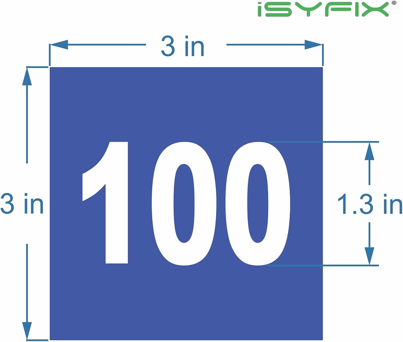 iSYFIX Blue Consecutive Number Stickers – 1 to 100, 3-inch, 1 Set – Vinyl Self Adhesive Premium Decal, Ideal for Inventory, Storage, Organizing, Boxes, Bins, Toolbox, Lockers & More, Indoor/Outdoor