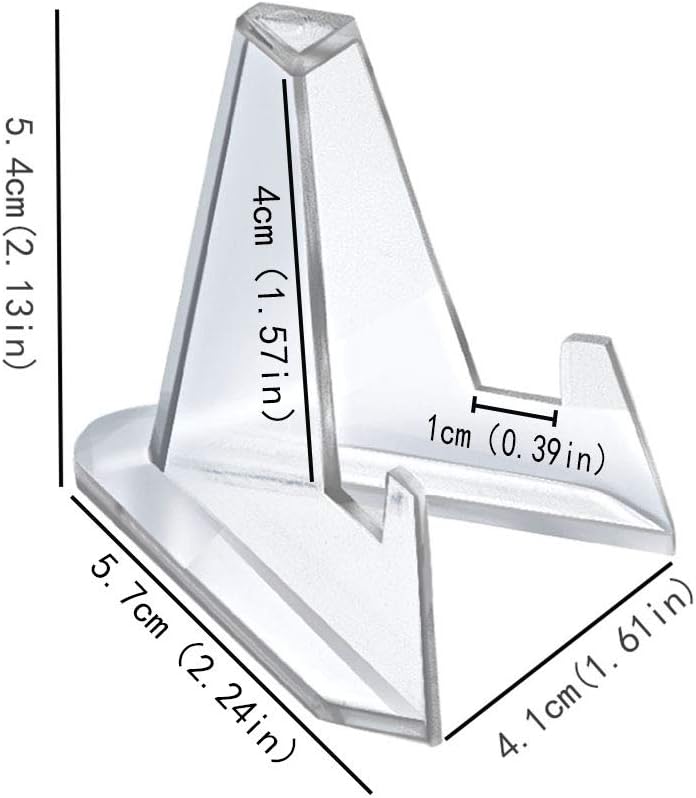 Uncle Paul Coin Display Easel Holder Clear Easel Stands for Coins Capsules/CD/Medals/Small Stones/Casino Chips 10 Packs
