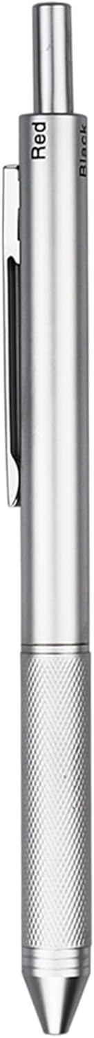 DUNBONG 4 in 1 Multicolor pen, Metal Cased Multifunction Pen, 0.5mm Mechanical Pencil, Red Ball Pen, Blue Ball Pen and Black Ball Pen (Silver)
