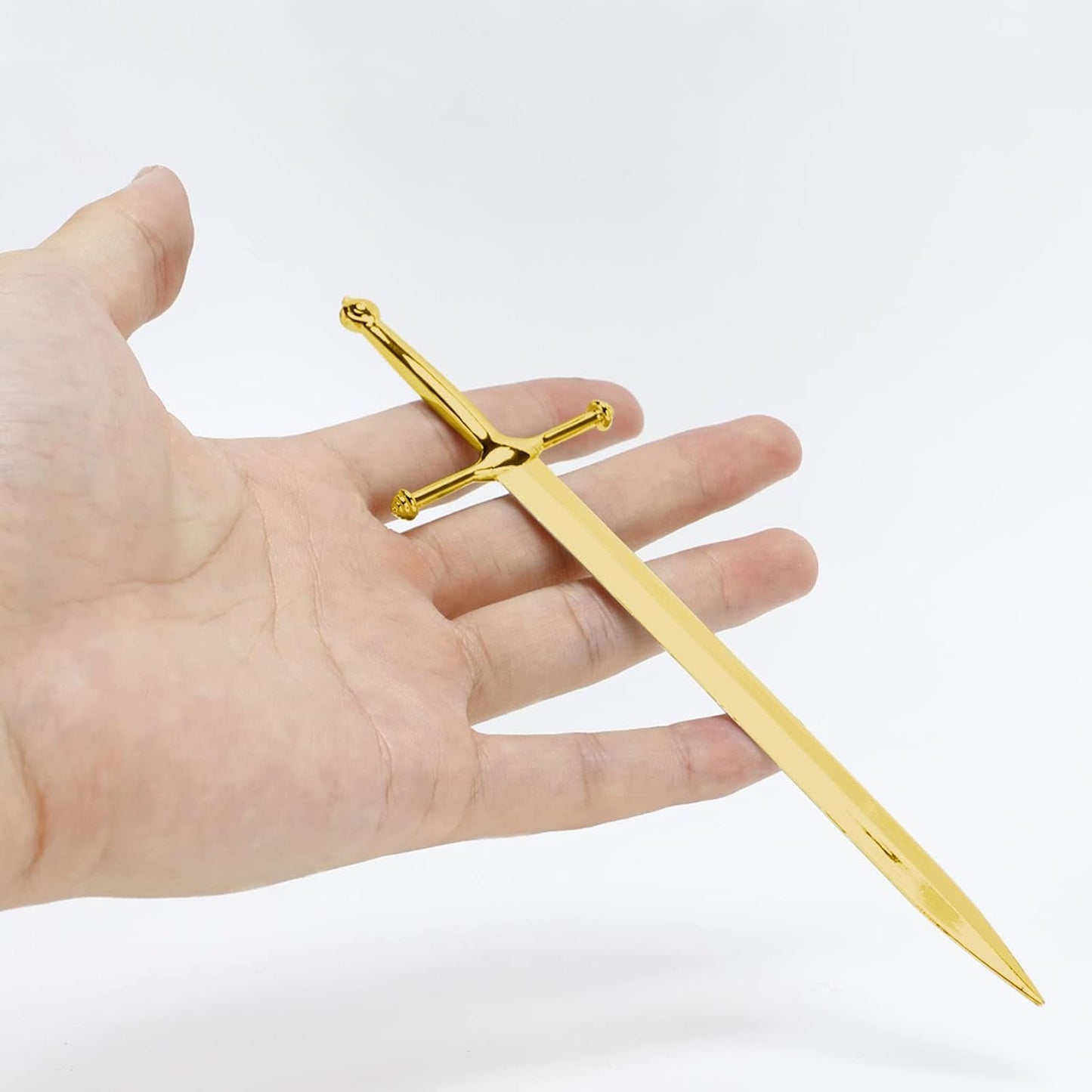 Metal Letter Opener Office Letter Opener Knife Metal Plated Envelope Opener Ergonomic Grip Handle Practical Ornamental Letter Opening Tool (Golden)