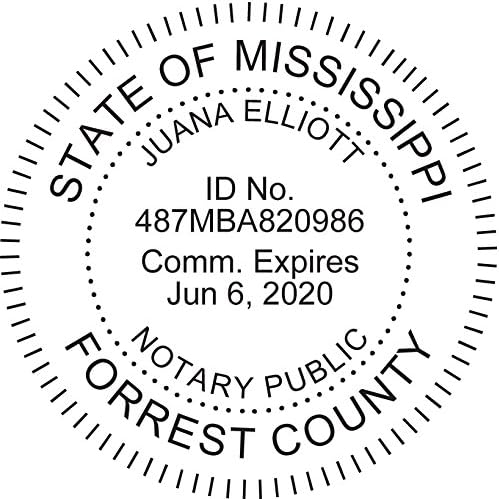 MaxMark Round Notary Pre-Inked Stamp for State of Mississippi