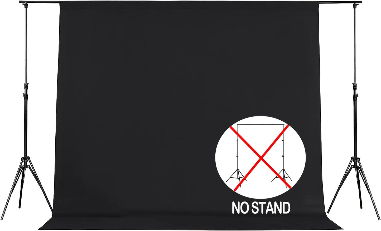 Joccun 10X10FT Black Backdrop Background for Photography,Polyester Backdrop Curtain Background Screen for Photography,Photoshoot,Video Recording,Studio(10X10ft,Black)