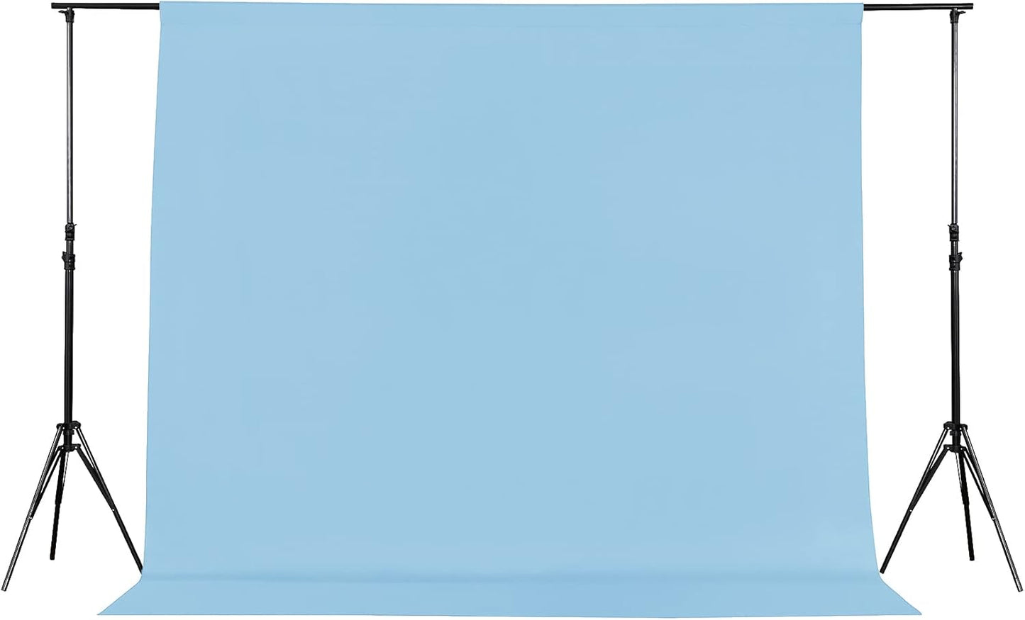 Joccun 5X7FT Light Blue Backdrop Background for Photography,Polyester Backdrop Curtain Background Screen for Photography,Photoshoot,Video Recording,Studio, Minimum Fit Stand Width of 7FT