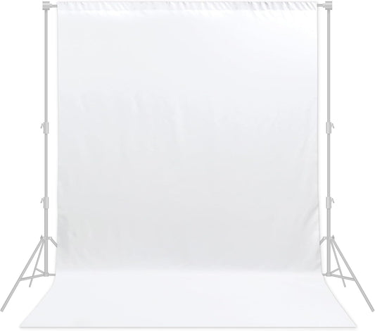 White Backdrop 6x8ft – Professional Photography Backdrop for Photoshoots, Studio & Portraits, Wrinkle-Free, Opaque, Machine Washable Polyester, Non-Fading, Reusable for Photo Background