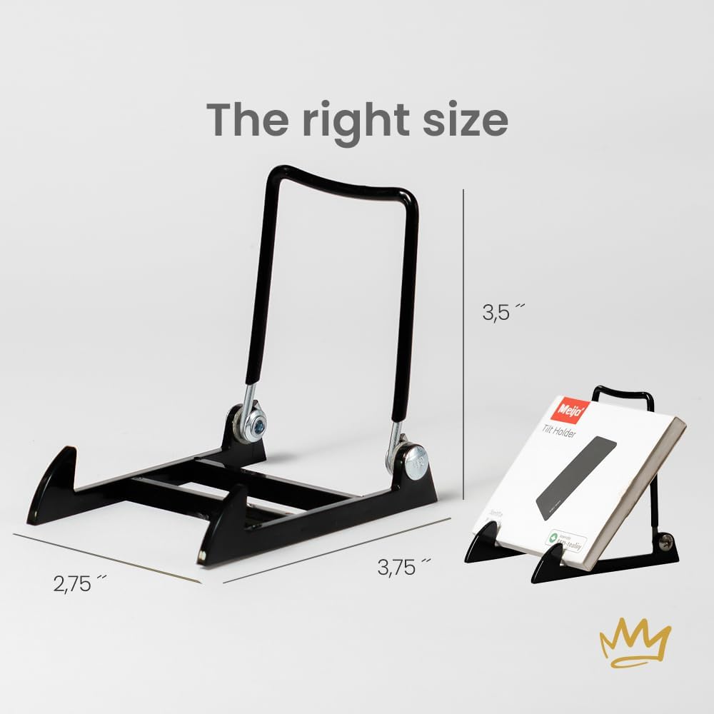 KINGDOM SOLUTIONS MADE IN USA 2-pack Sturdy & Durable Adjustable Black Acrylic Easels to Display Unnoticeably Plates, Art, Pictures & More - Unique on the Market