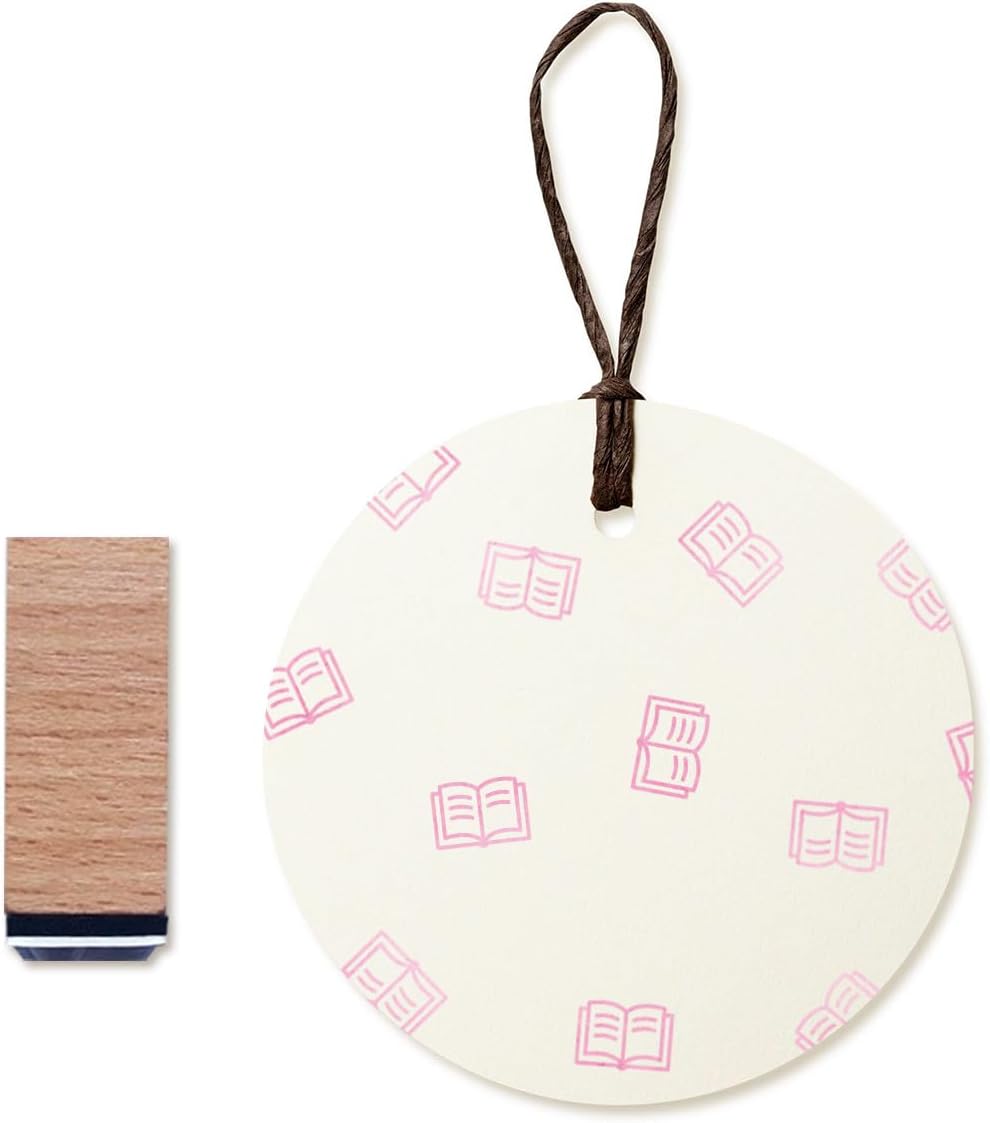 Open Book Reading Rubber Stamp, 3/5 Inch Small Mini Stamp for Scrapbooking Card Making Planner