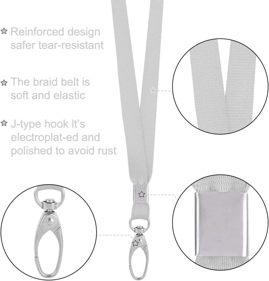 Lanyards for Id Badges Holder Bulk Lanyard with Clip Swivel Hooks for Name Tag ID Badge Holder,Students, Employees