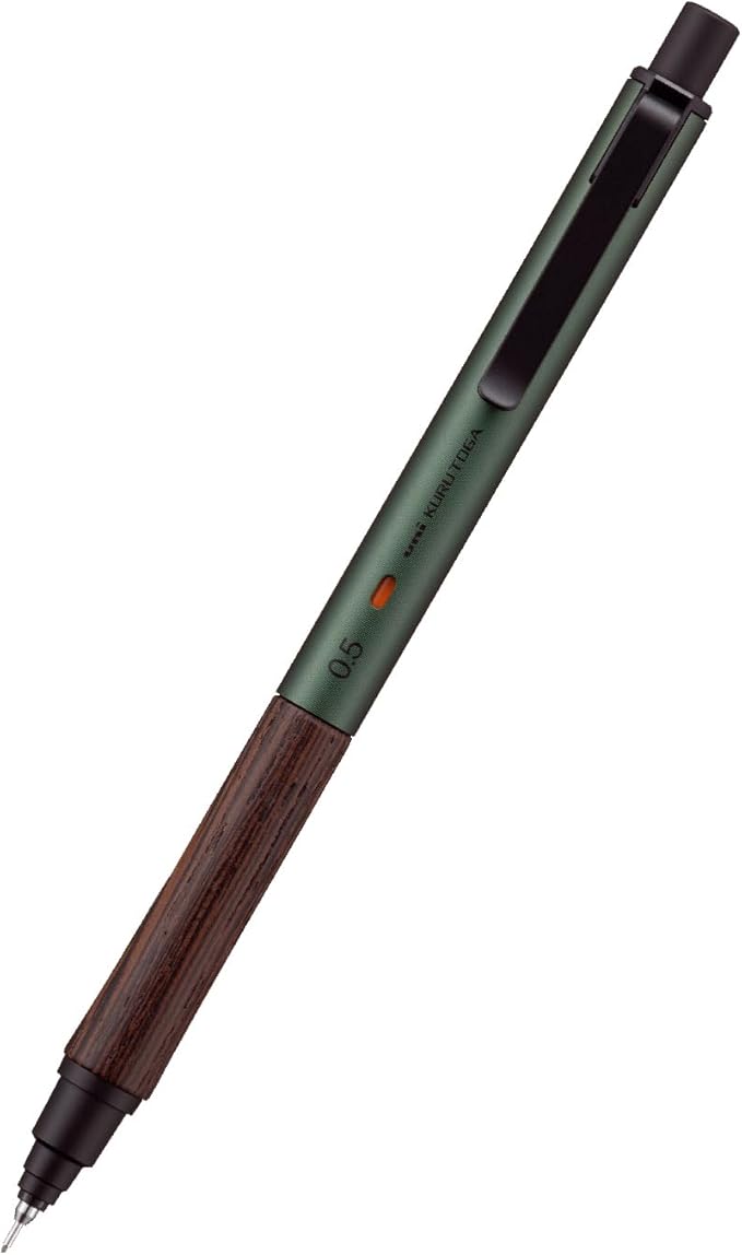 Uni Kuru Toga Wood, 0.5mm Mechanical Pencil, Auto Lead Rotation, Wooden Grip by Unknown