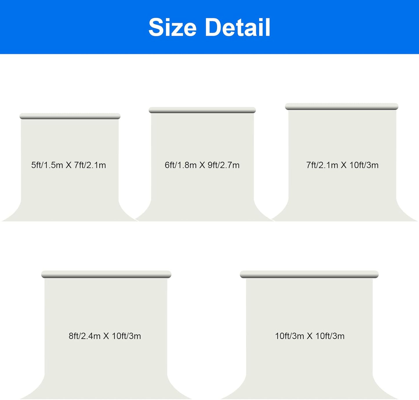Joccun 5X7FT White Backdrop Background for Photography,Polyester Backdrop Curtain Background Screen for Photography,Photoshoot,Video Recording,Studio(5X7ft,White)