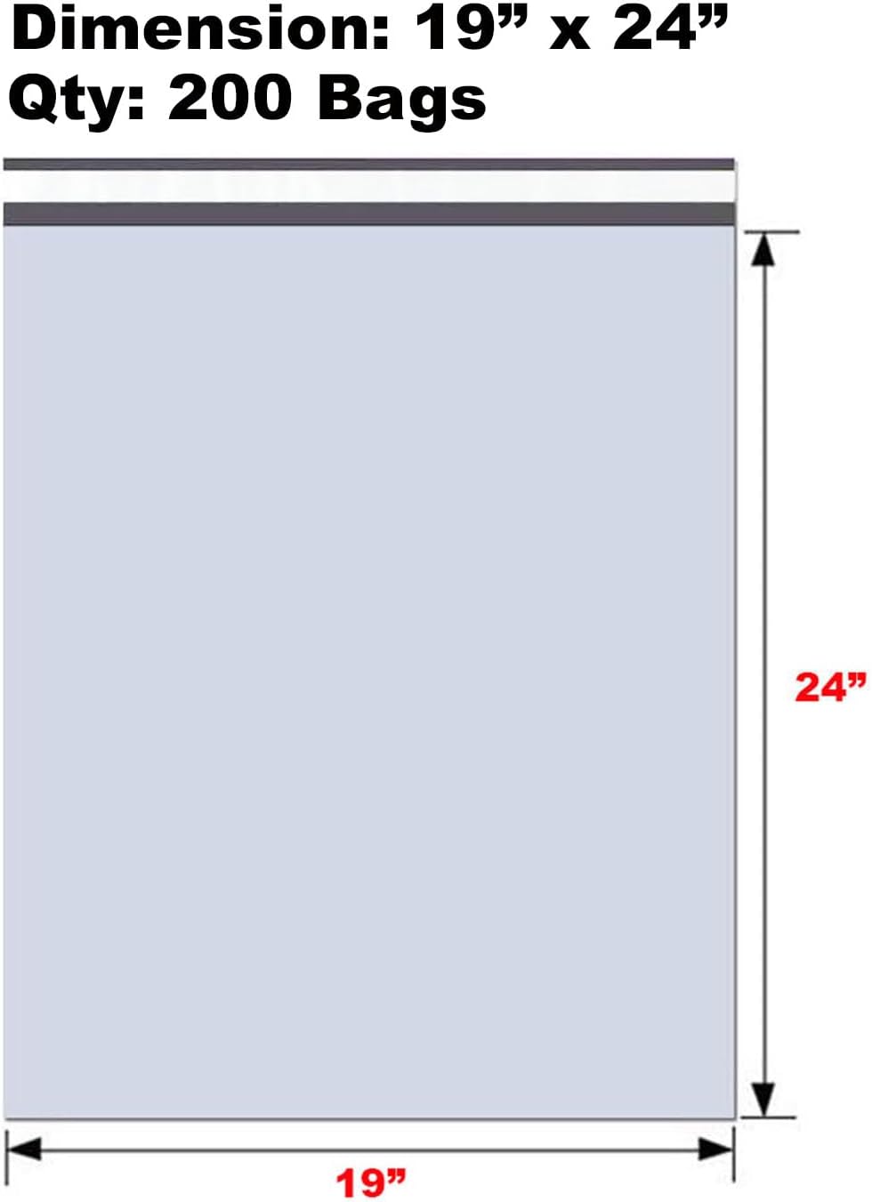 iMBAPrice 200-Pack Poly Mailers 19x24 Inch Large Size #7 White Color Poly Mailing Envelopes Bags, Self Seal Adhesive Waterproof and Tear Proof (Total 200 Bags)