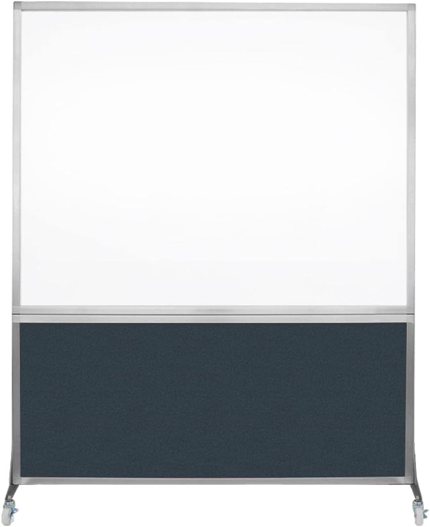 DivideWrite Mobile Whiteboard | Double Sided Dry Erase Board | Portable Office Cubicle Partition | Display for Classrooms, Conference Rooms, Meeting Areas and More | Blue Spruce 5' Wide x 6' Tall