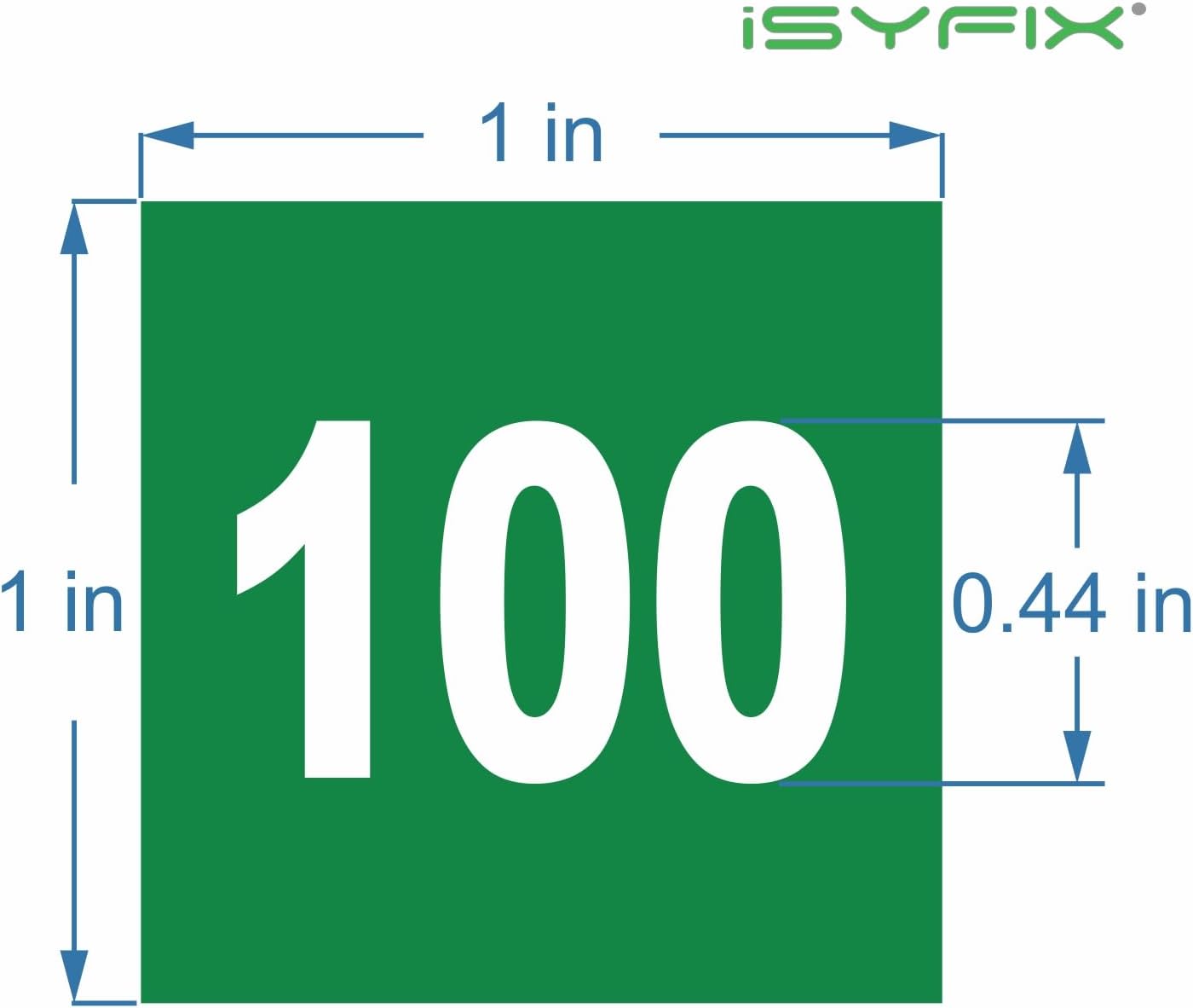 iSYFIX Green Consecutive Number Stickers – 1 to 100, 1-inch, 1 Set – Vinyl Self Adhesive Premium Decal, Ideal for Inventory, Storage, Organizing, Boxes, Bins, Toolbox, Lockers & More, Indoor/Outdoor