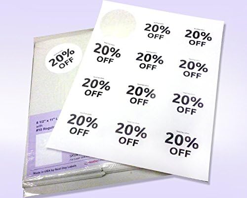 NextDayLabels 2.5 Inch Round Stickers for Printer - Matte White Blank Laser/Inkjet Printer Labels - Circle Stickers (50 Sheets, 720 Labels)
