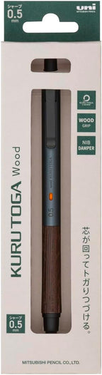 Uni Kuru Toga Wood, 0.5mm Mechanical Pencil, Auto Lead Rotation, Wooden Grip - Image 2