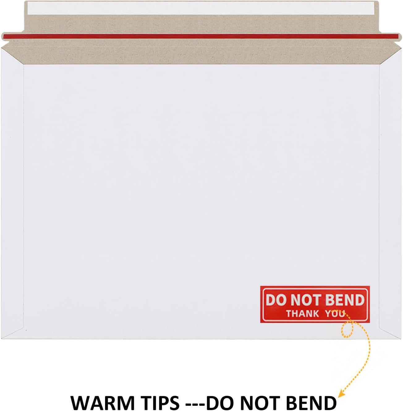 50 Pack 10x13.5 inch Rigid Mailer Self Seal Photo Document Mailers Stay Flat White Cardboard Envelopes White Photography Mailers for Papers,Photos, Document