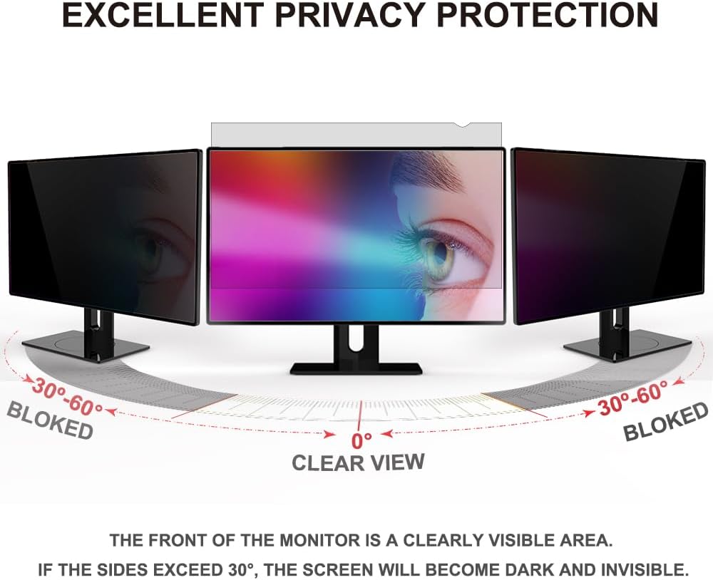 22 inch Computer Privacy Screen Filter for 16:9 Aspect Ratio Widescreen Monitor - Anti-Glare & Anti-Scratch Protector Film - Blue Light Filter (22 Inch (Diagonal) - 16:9Aspect Ratio)