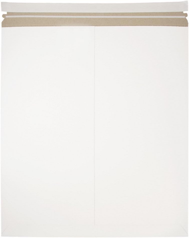 JAM PAPER Stay-Flat Photo Mailer Envelopes with Peel & Seal Closure - 13 x 18 - White - 6 Rigid Mailers/Pack