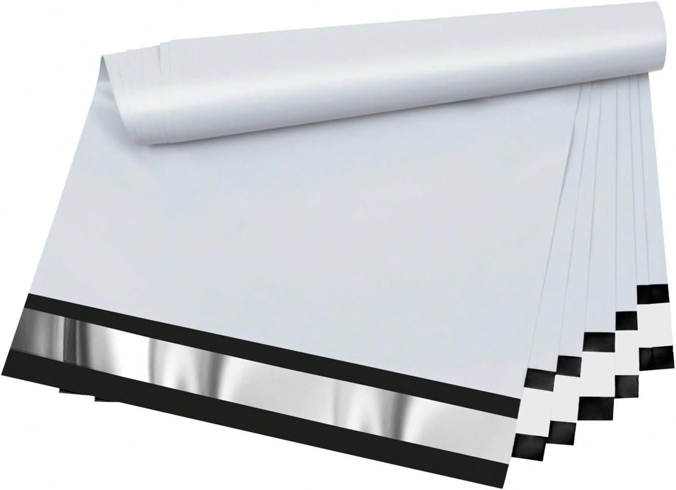 200PCS Poly Mailers 12 x 15.5 Inch, 2 Mil 5 Layer Waterproof Shipping Bags for Mailing, Clothing, Books and Package, Strong Adhesive Self Sealing Postal Envelopes for Small Business, White