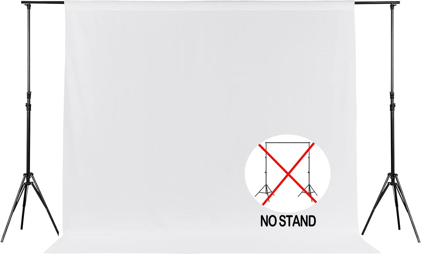 Joccun 5X7FT White Backdrop Background for Photography,Polyester Backdrop Curtain Background Screen for Photography,Photoshoot,Video Recording,Studio(5X7ft,White)