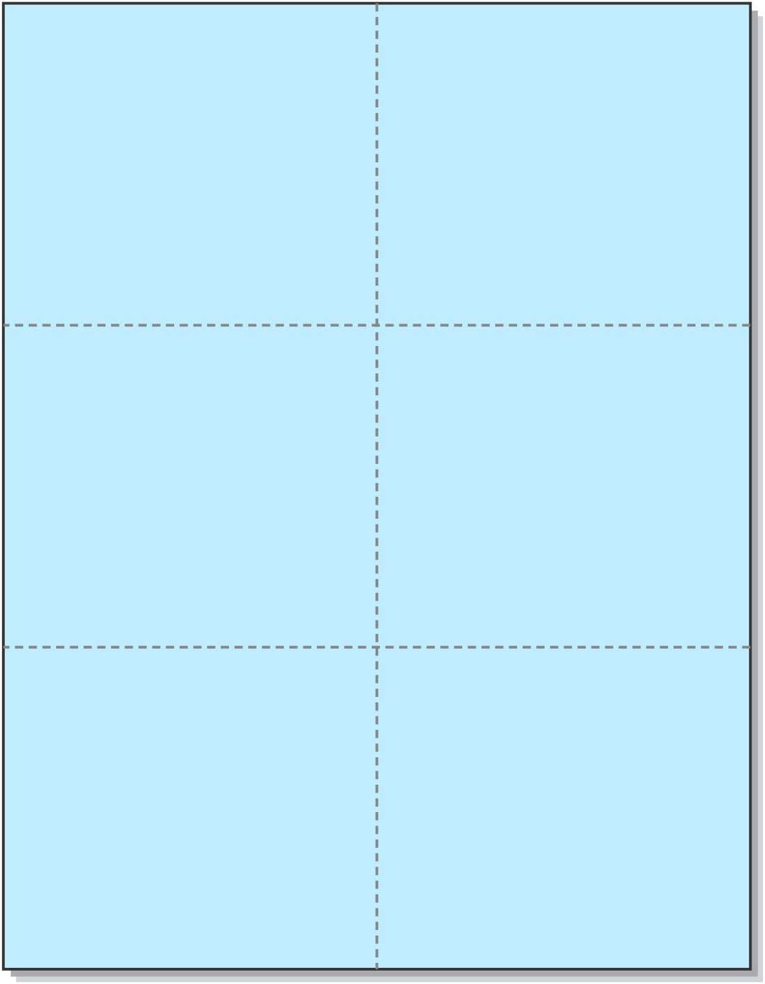 NextDayLabels - Laser Printer Blank Perforated Cards 6 up per Page, for School Registration Cards, Flower Delivery Cards, Wedding Response Cards, RSVP Cards, Trip Tickets, ETC, (300 Blue Cards)