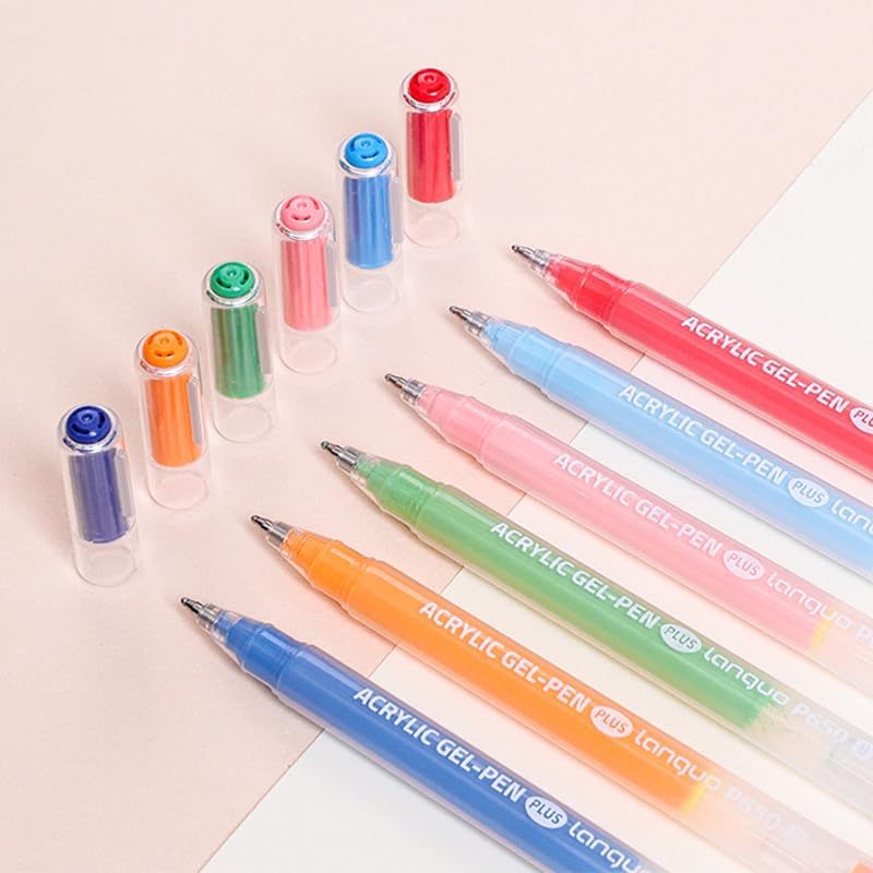 Acrylic Gel Pens for Coloring Books, Quick Dry 6 Pcs 1.0mm Fine Point Gel Marker Pen for Drawing, Journaling Art, School Supplies, Skin Color-2