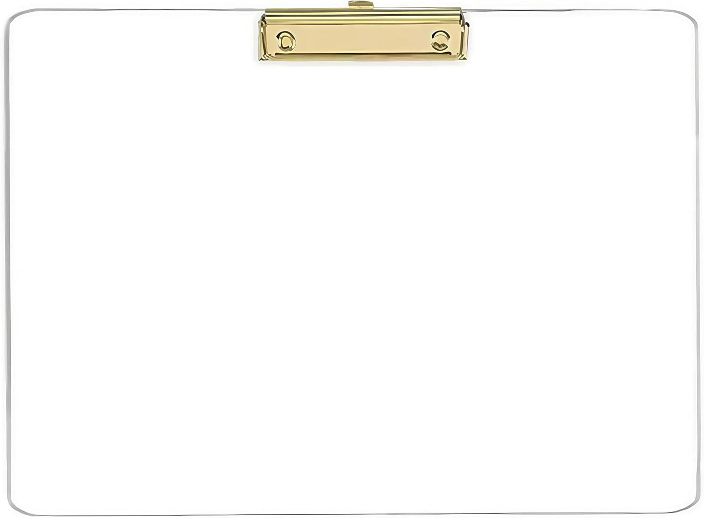 JIARI 1 Pack Clear Acrylic Horizontal Clipboard Large Size 11" x 17" (Gold 1 Pack)