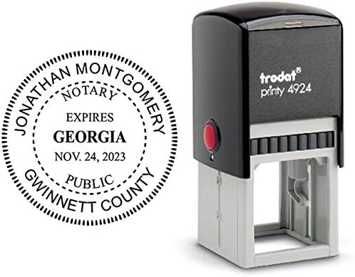Georgia Round Notary Stamp | Official State Notary Stamp | Official Seals | Meets State Specifications (Georgia, Round Stamp)