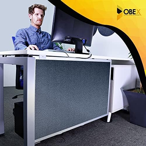 OBEX Acoustic Table Mounted Modesty Desk Privacy & Sound Absorbing Panel for Office Cubicles, 12" x 48", Graphite