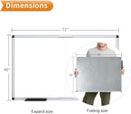 VIZ-PRO Magnetic Dry Erase Board, 72 X 40 Inches, Foldable Wall-Mounted - Image 2