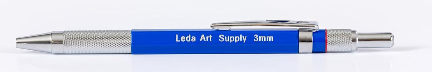 Leda Art 3.0mm Mechanical Pencil Set – Drafting Pencil with Built-in Sharpener & 6 Lead Refills – Ideal for Thick Lines, Sketching, Drawing & Mixed Media Art (Jumbo)