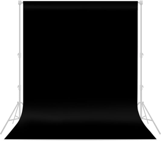 Black Backdrop 6x9ft – Professional Photography Backdrop for Photoshoots, Studio & Portraits, Wrinkle-Free, Opaque, Machine Washable Polyester, Non-Fading, Reusable for Photo Background