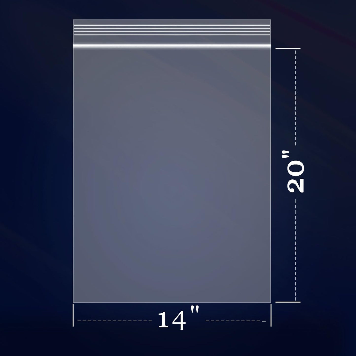 iMailer - 100 Count - 14" x 20" Large Clear Reclosable 2 Mil Zipper Bags - 2 Gallon Zip Bags for Clothing, T-Shirts, Pants