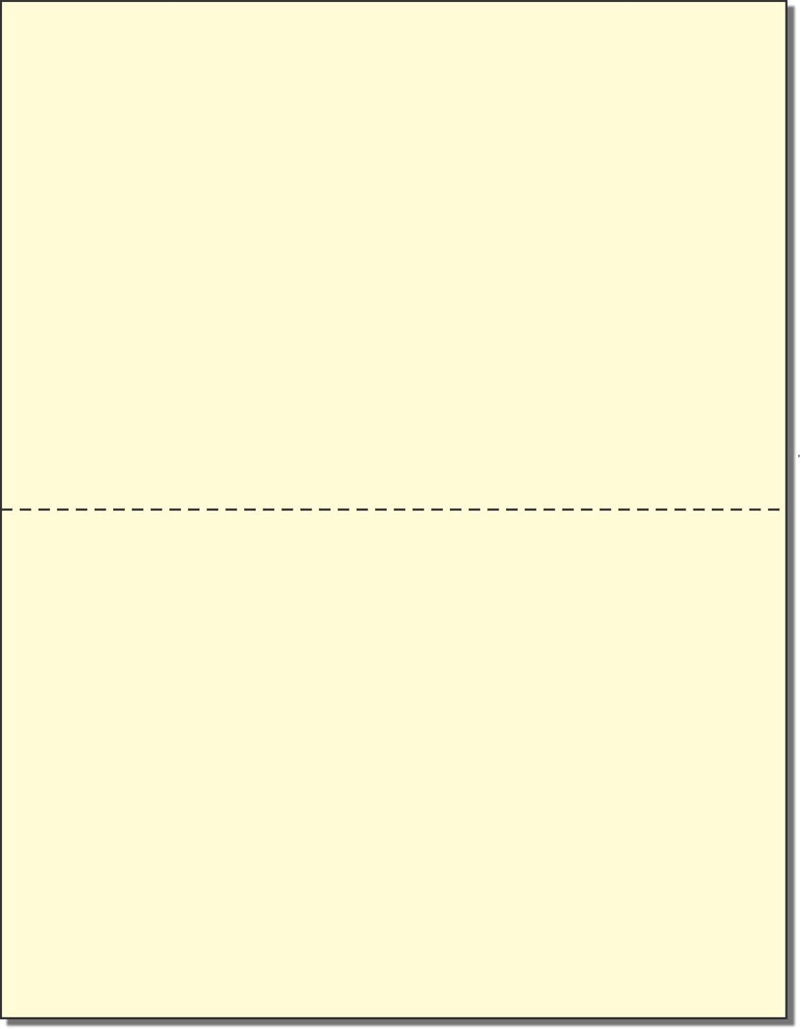 NextDayLabels - Pack of 500 Sheets, 8-1/2 x 11" Letter Size Perforated Paper (Canary, Perf @ 5-1/2")