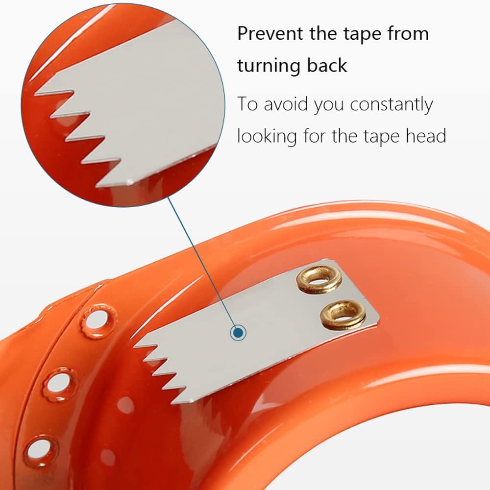 PROSUN 2 Pack Metal Packing Tape Dispenser Gun: 2-inch Wide Tape dispensers/3-Inch Inner Paper Core(2" Orange+2" White)