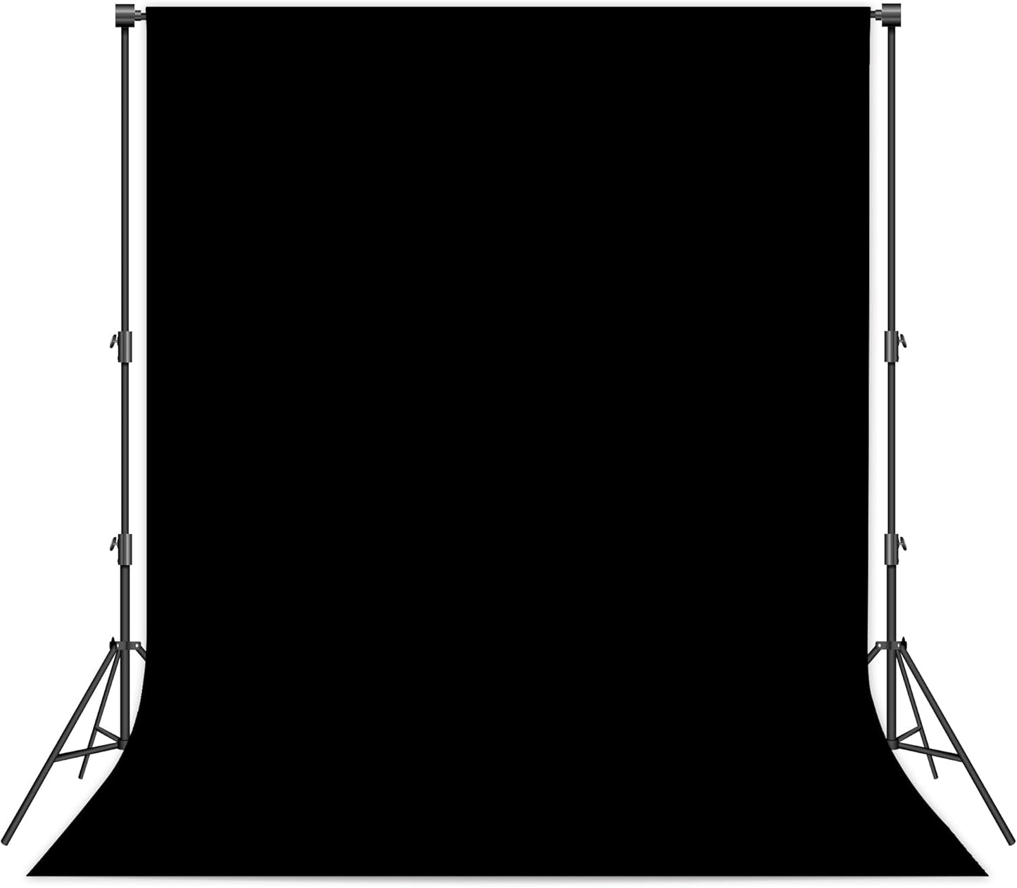 8 x 10 FT Black Backdrop - Premium Polyester for Video Streaming, Portrait Photoshoot, Wall Mounted, Parties and Small Events
