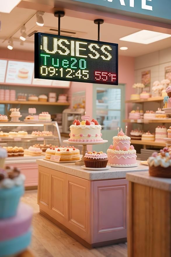 16.5x9 Inch Weatherproof LED Open Closed Sign with Remote Control, Digital Clock & Temperature Display - Customizable Business Hours Sign for Stores, Restaurants, Retail Shops