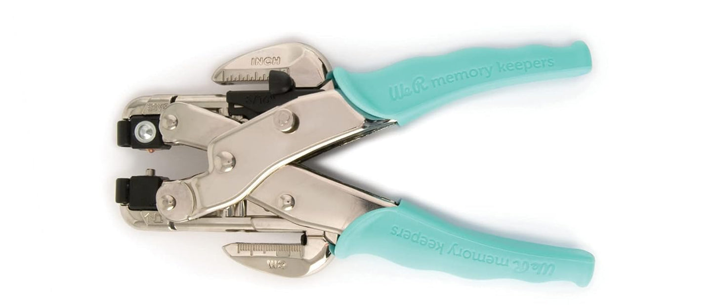 We R Memory Keepers- Crop-A-Dile Eyelet Setter, Blue Comfort Handle, for 1/8 or 3/16 Inch Holes, Grommet and Embelishment Crafting Puncher for Paper, Fabric, Leather, Plastic, and Metal