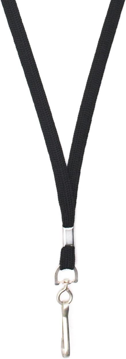 Lanyard 50PCS Lanyards with Swivel Hook clips for ID Name Badge Holder (Black)
