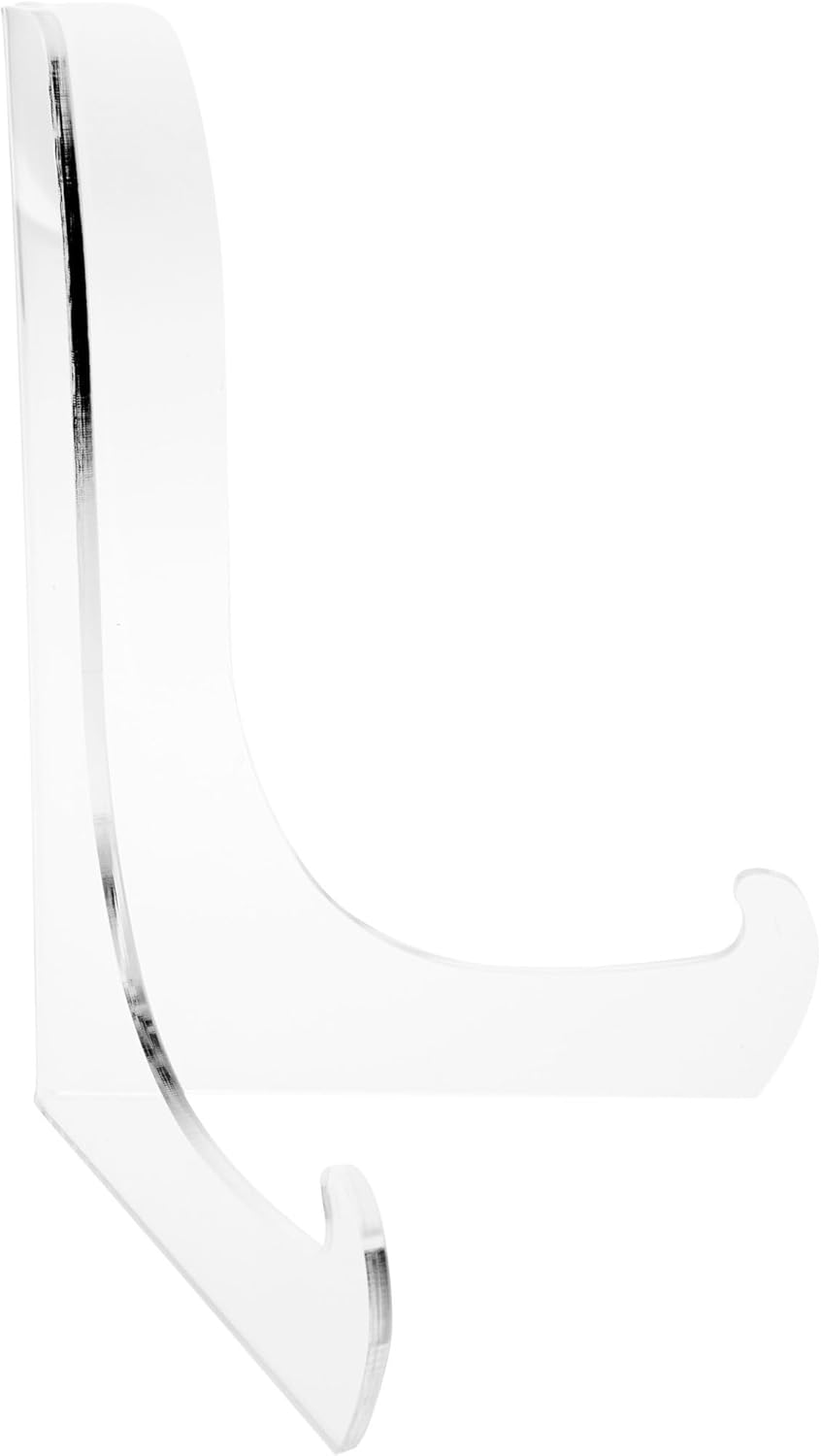 Plymor Clear Acrylic 60-Degree Angle Easel with Shallow Support Ledges, 9" H x 7" W x 5.75" D (12 Pack)