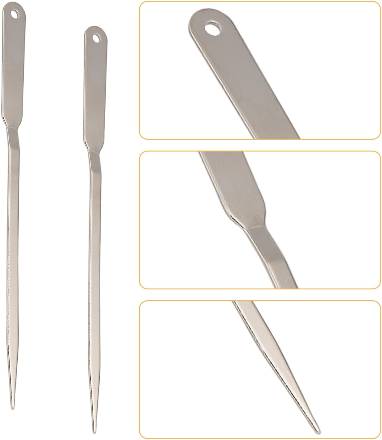 2pcs Letter Opener Knife, Stainless Steel Envelope Slitter Mail Opener Tool Lightweight Package Wrapping Paper Cutter for Office School Postal (Silver)
